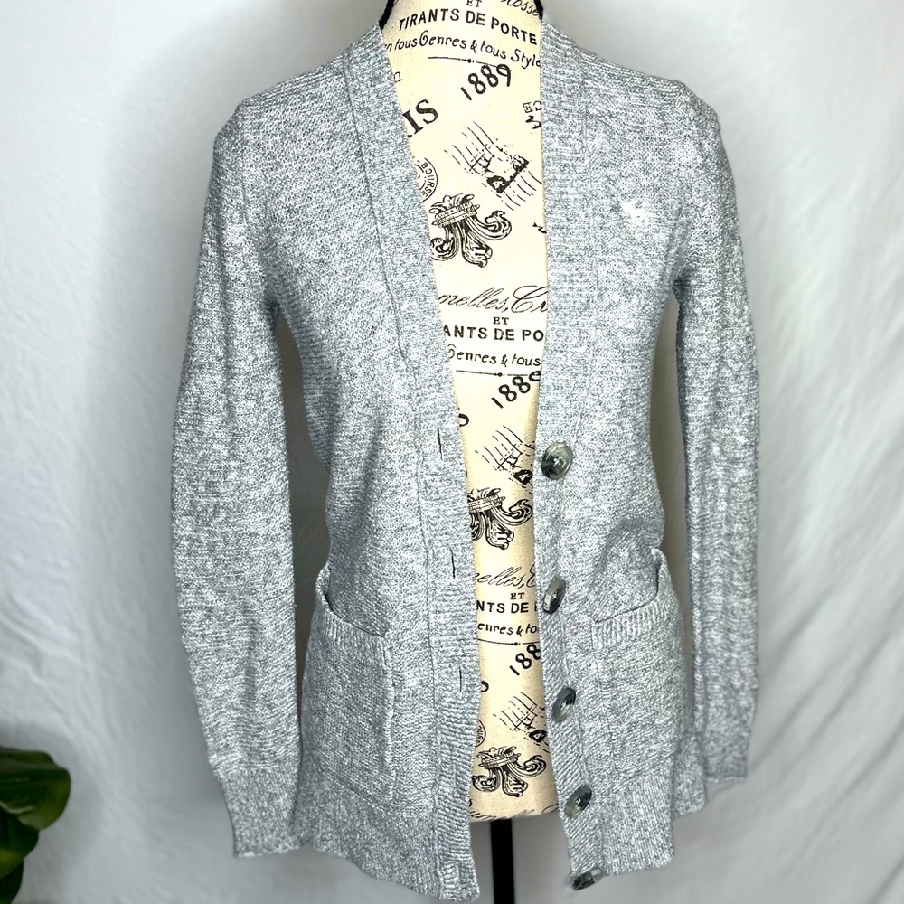 Grey Chunky Knit Cardigan